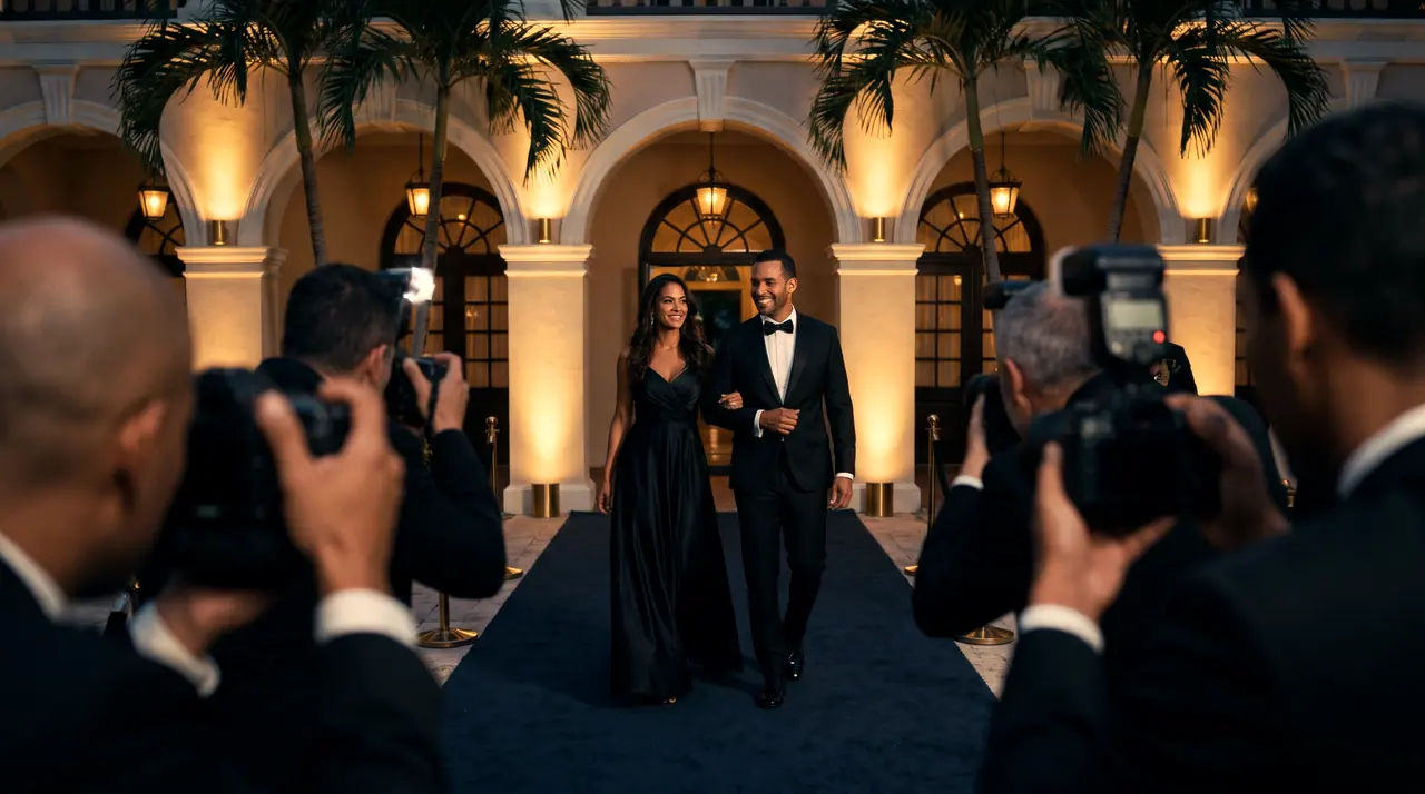 Fotógrafos en la alfombra de una gala